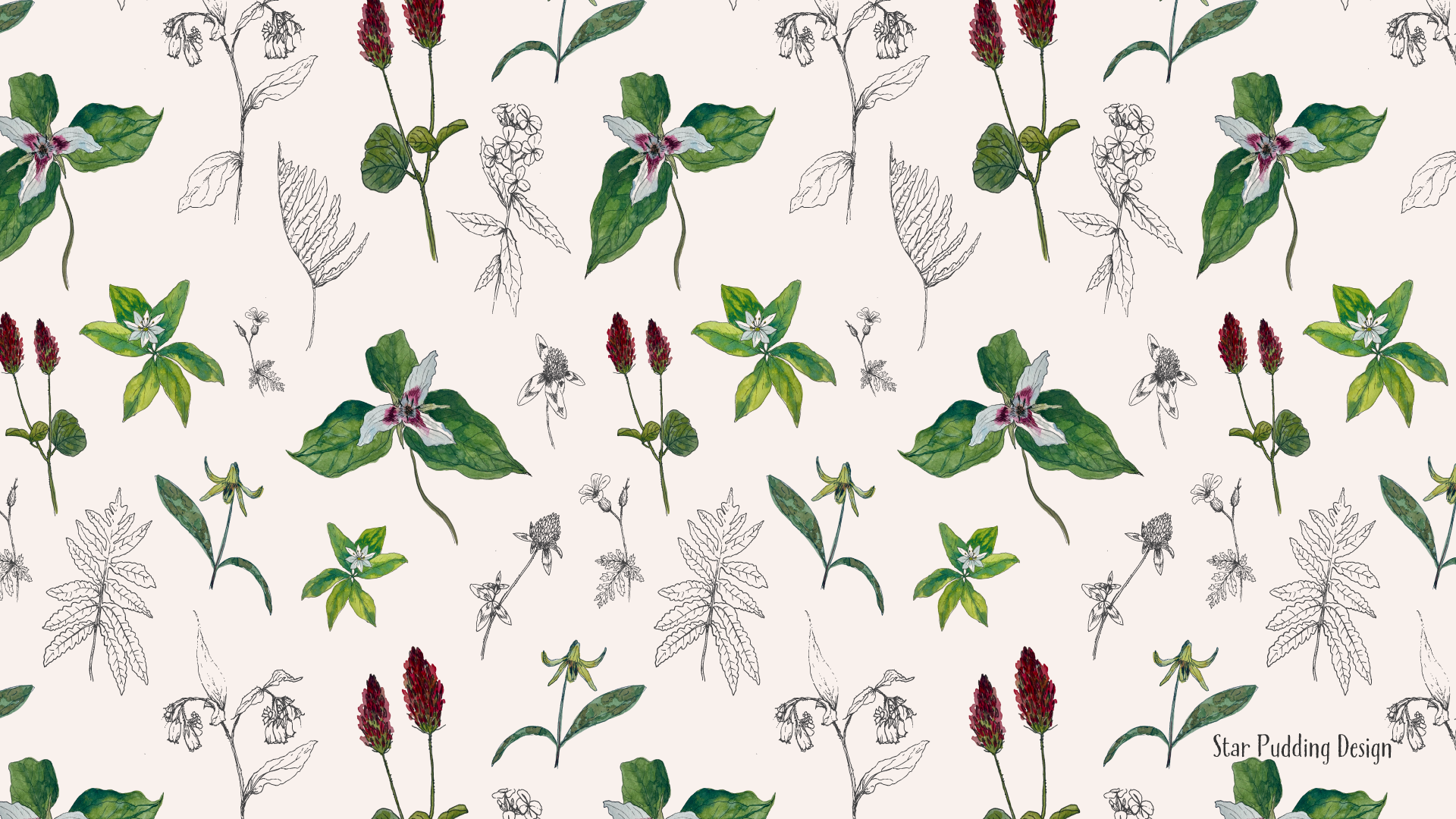 August Digital Wallpaper: Vermont Botanicals